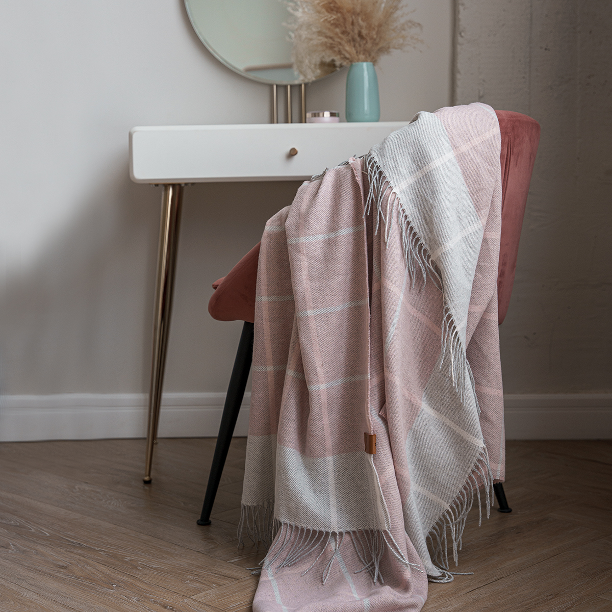 Плед шерстяной | Плед шерстяной НЕЖНАЯ РОЗА