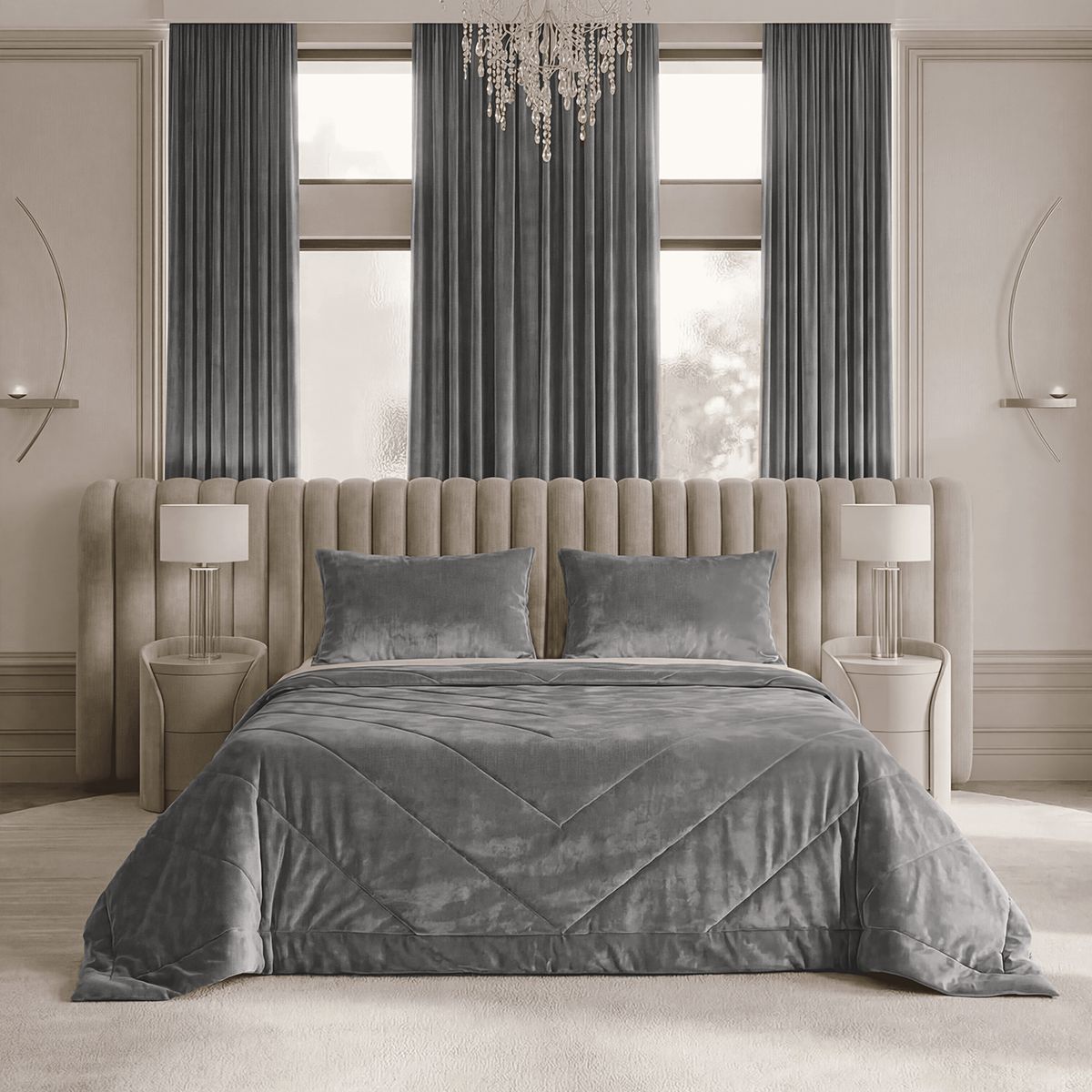 Покрывало | БАРХАТНОЕ ПОКРЫВАЛО СЕРЫЙ