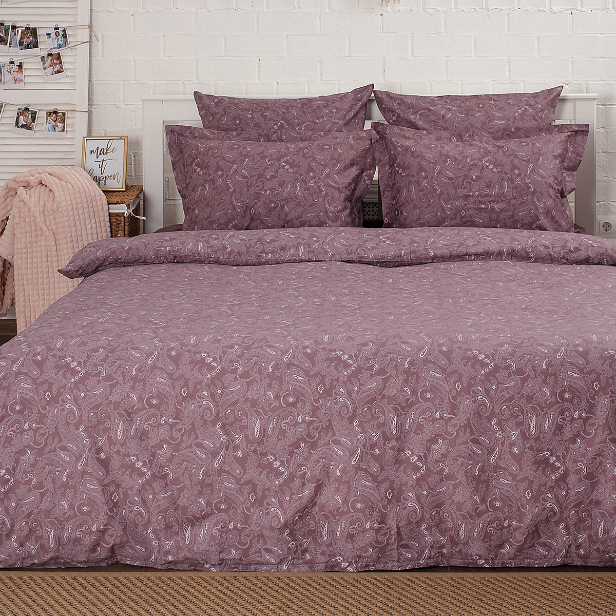 Постельное бельё Cатин | Постельное бельё Сатин Розовый закат (Paisley)