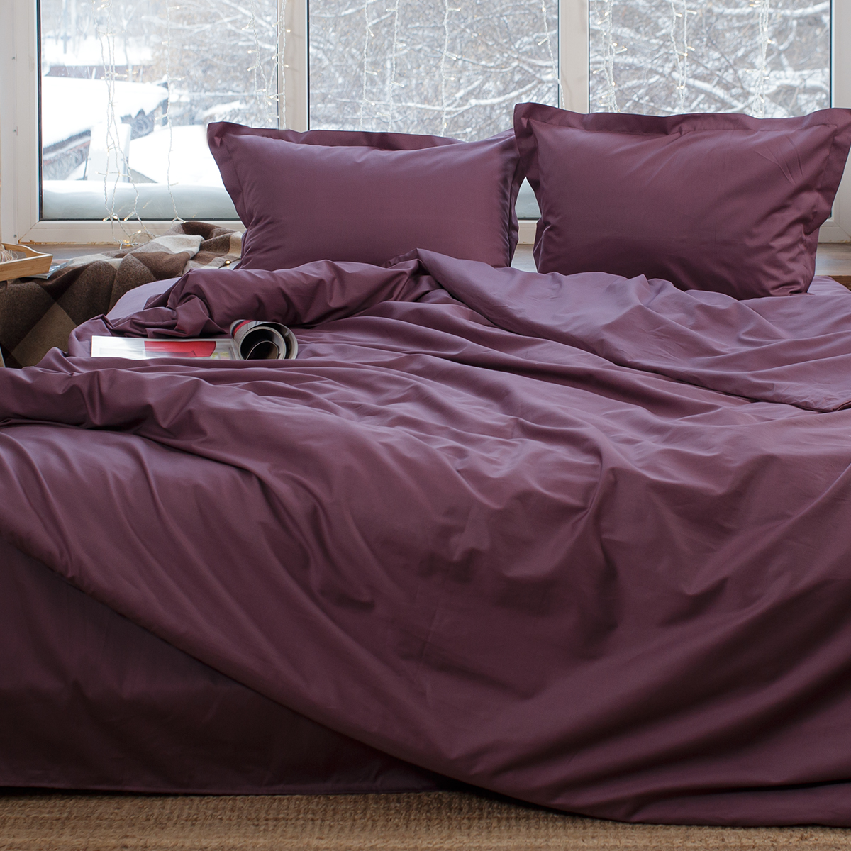 Постельное бельё Сатин однотонный | Постельное бельё Сатин однотонный ФИОЛЕТОВЫЙ НОКТЮРН