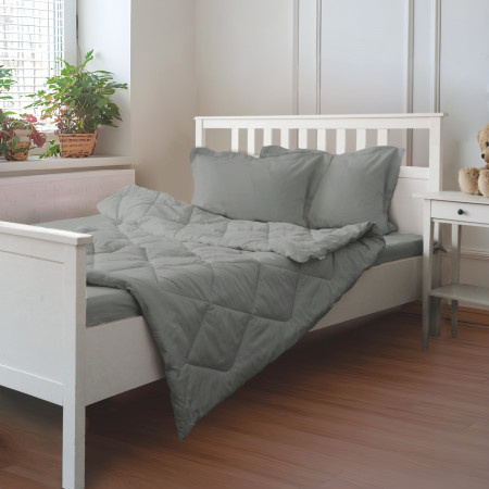 ПОСТЕЛЬНОЕ БЕЛЬЁ САТИН С ОДЕЯЛОМ 2 НАВОЛОЧКИ КАПУЧИНО