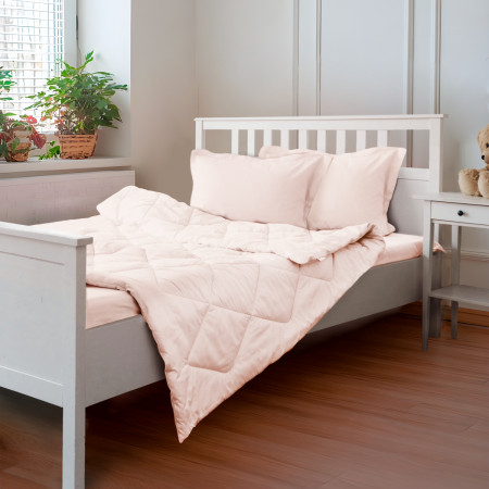 ПОСТЕЛЬНОЕ БЕЛЬЁ САТИН С ОДЕЯЛОМ 2 НАВОЛОЧКИ КАПУЧИНО